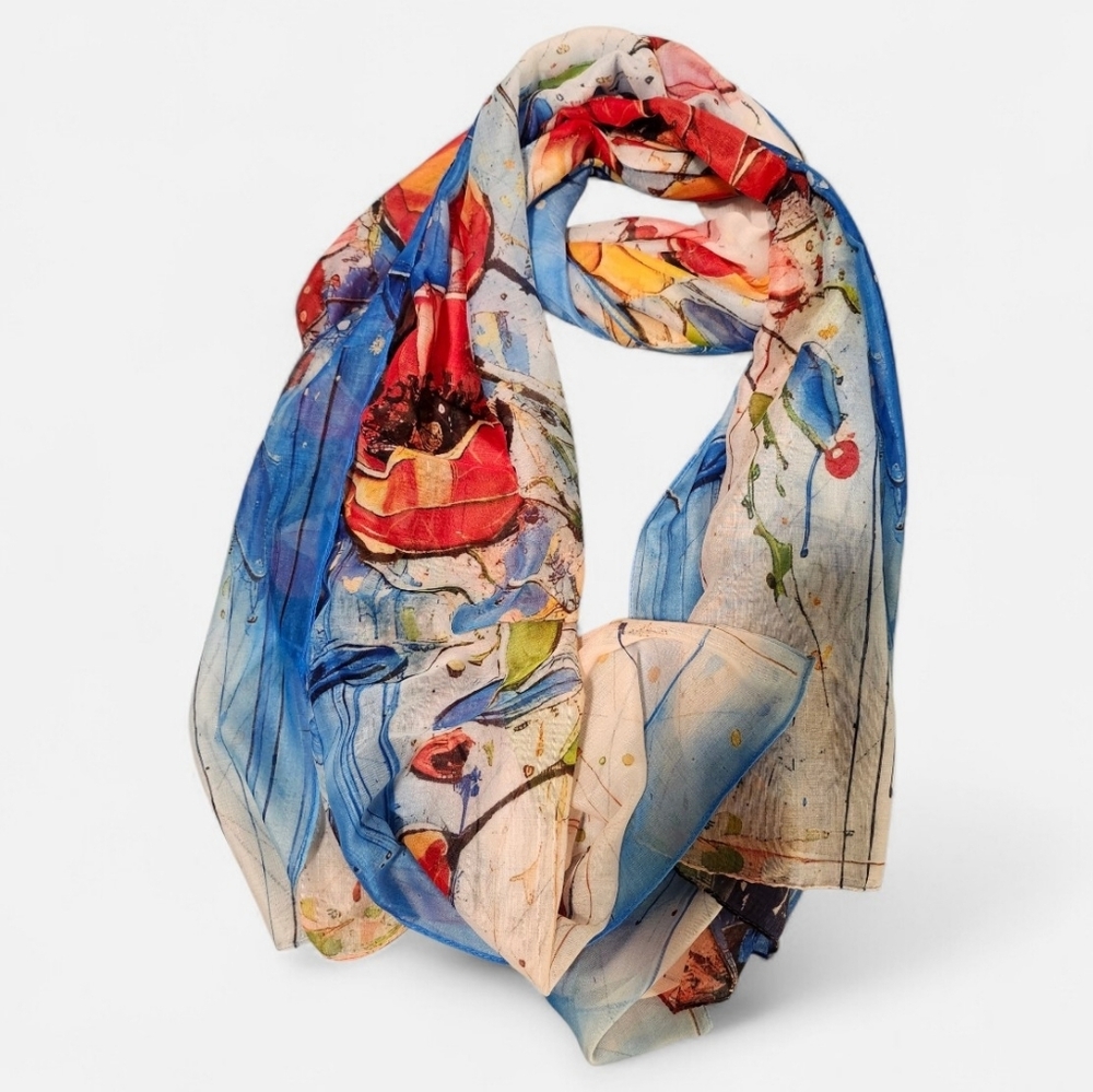 Floral Multicolor Scarf - Picture 4 of 4